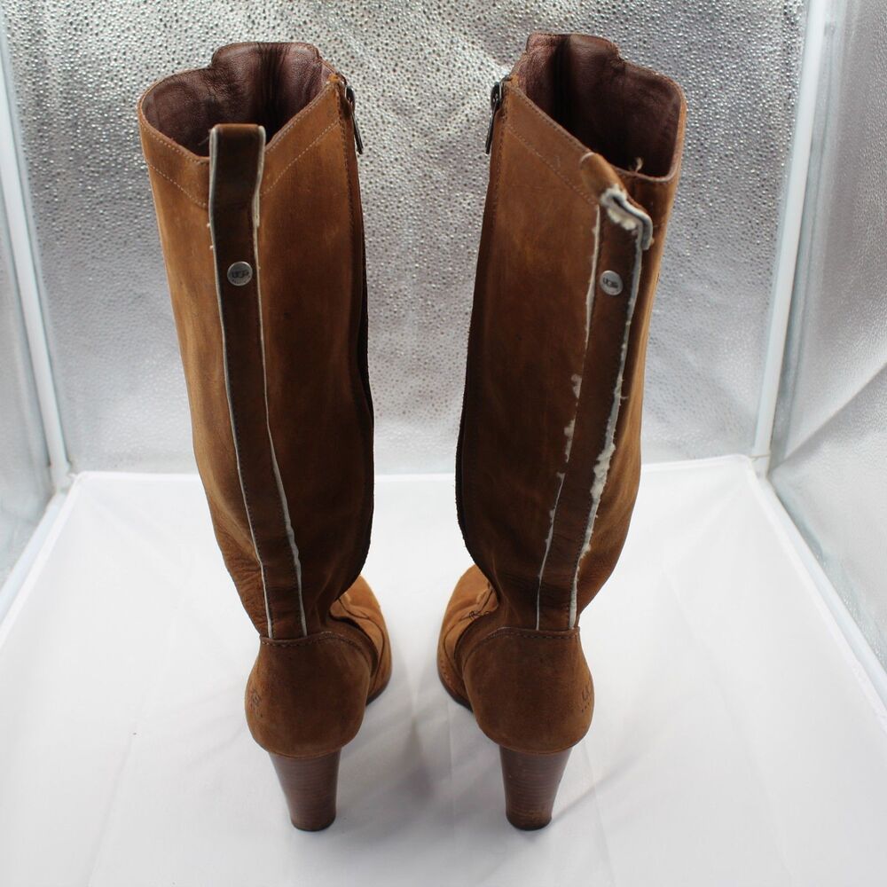 UGG Camille 5488 Women Size 8 Knee High Boots Leather Suede Lace Up Side Zip GUC - Picture 4 of 9